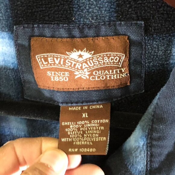 Levis Men's Shacket XL Blue Cotton100% Cotton Shell & Polyester Lining - Picture 3 of 16